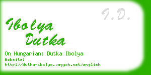 ibolya dutka business card